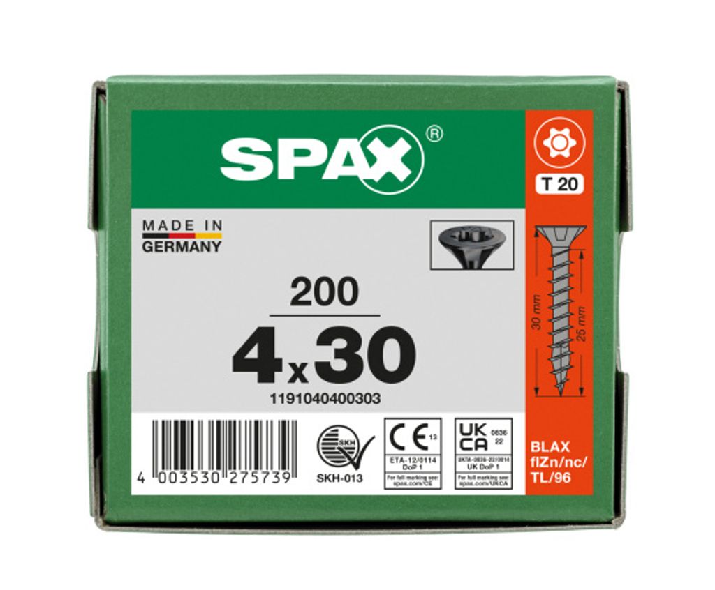 Spax Senkmultikopf T-Star Plus T20 Vollgewinde Schwarz Produktbild 8