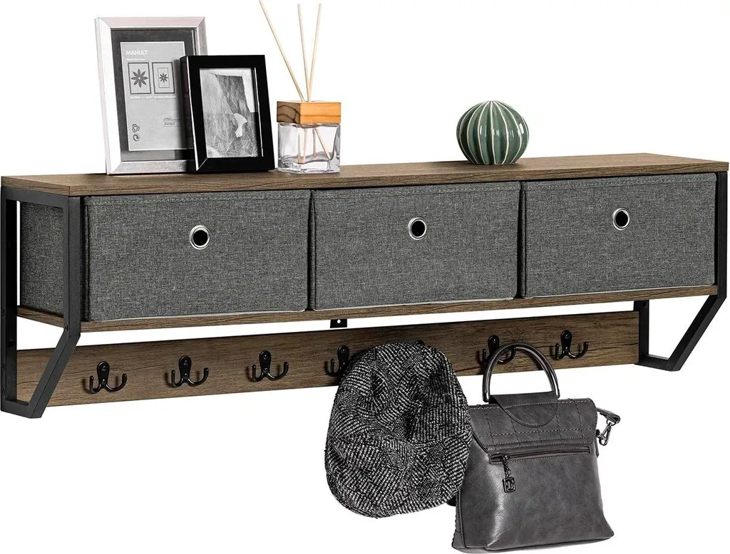 Appendiabiti Ingresso 100x30x20 cm Vintage Grigio - Organizzazione Top