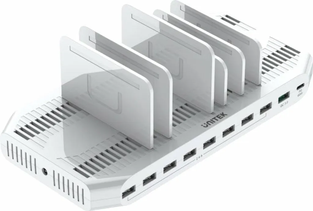 Unitek Y-2190 Station de Charge Organiseur Multi-Appareils Blanc