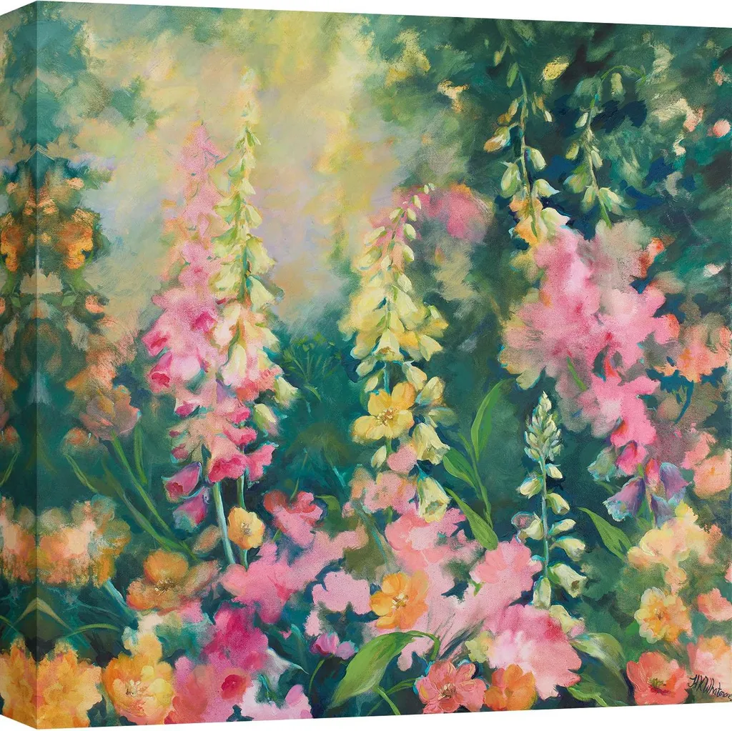 Quadro su tela con fiori - Nel Whatmore - Fiori di aquilegia - 40x40 cm