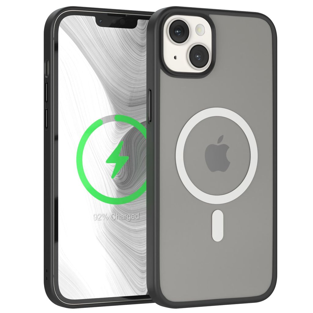 EAZY CASE - Outdoor Case mit MagSafe Funktion kompatibel mit Apple iPhone 14 Plus, induktives Laden, stoßfest, Silikonhülle mit Kameraschutz in S...