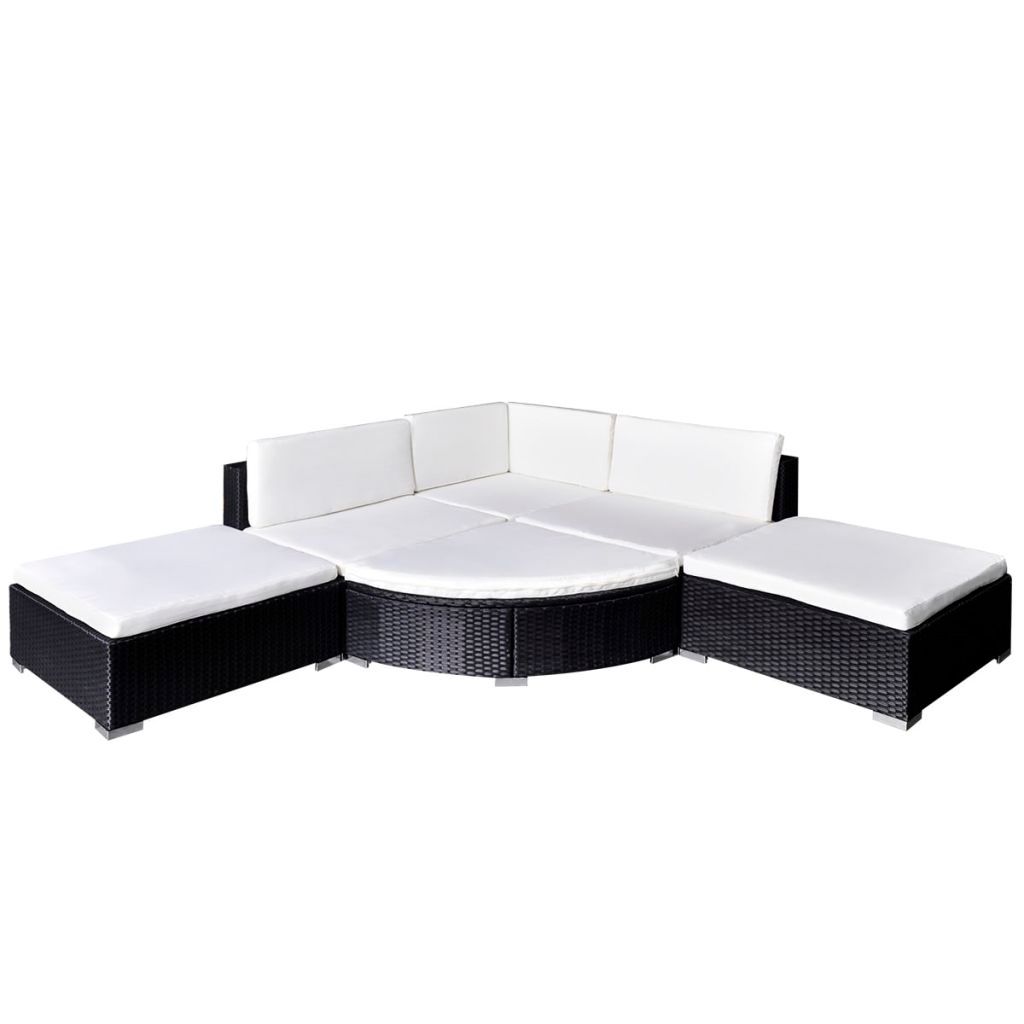 vidaXL Set di 6 pezzi da giardino con cuscini in polirattan Immagine del prodotto 