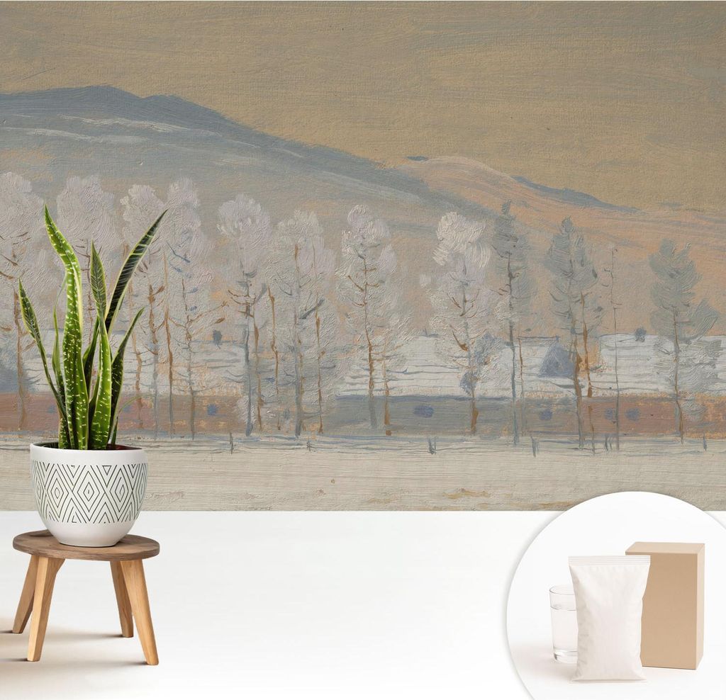 Fototapete - 208x146 cm - Tapete - Wandtapete - Wandbilder - Dekofolie - Tapete Folie - Wand - Dekoration - Wohnzimmer - Winterlandschaft