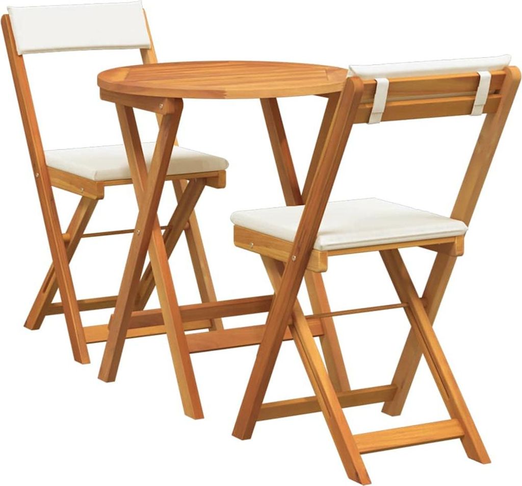 Garten Essgruppe mit Kissen 3 pcs Öl-Natur Massivholz Akazie
