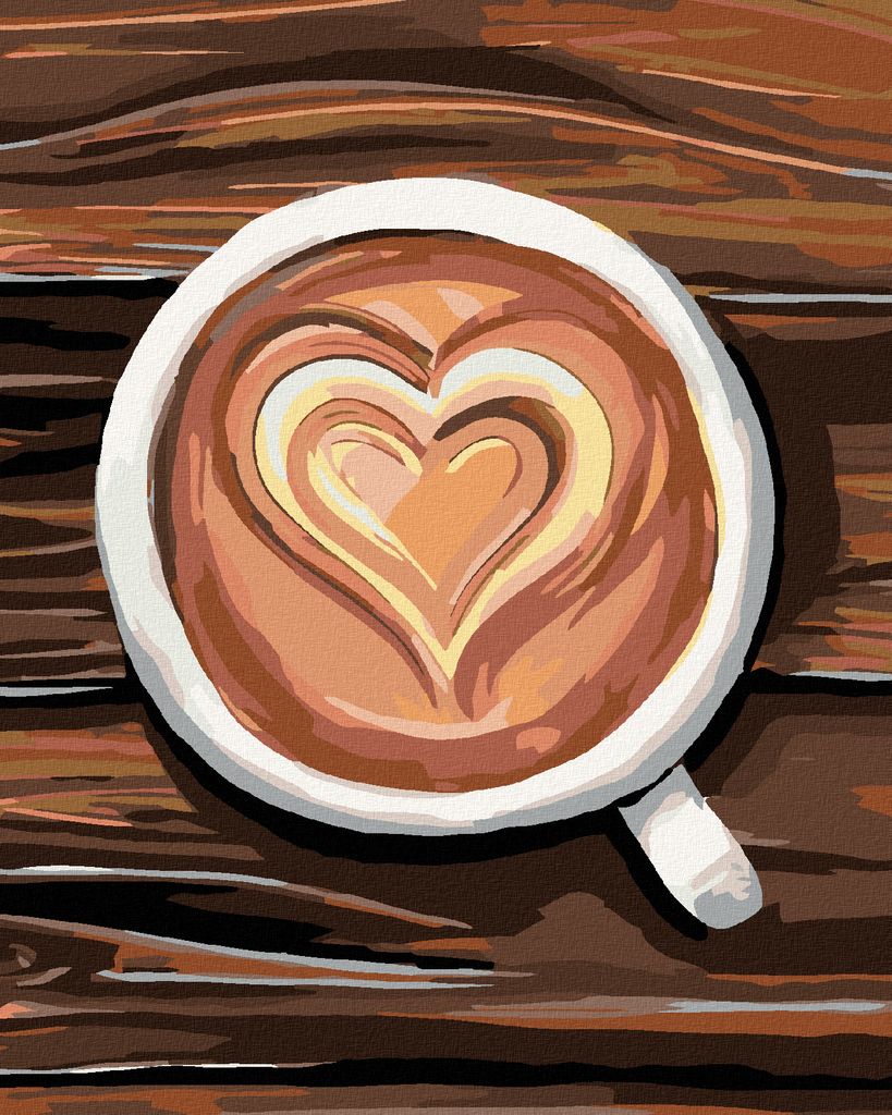 Zuty - Malen nach Zahlen - KAFFEE AUS LIEBE, 40x50 cm, mit Keilrahmen (bereits gespannt)