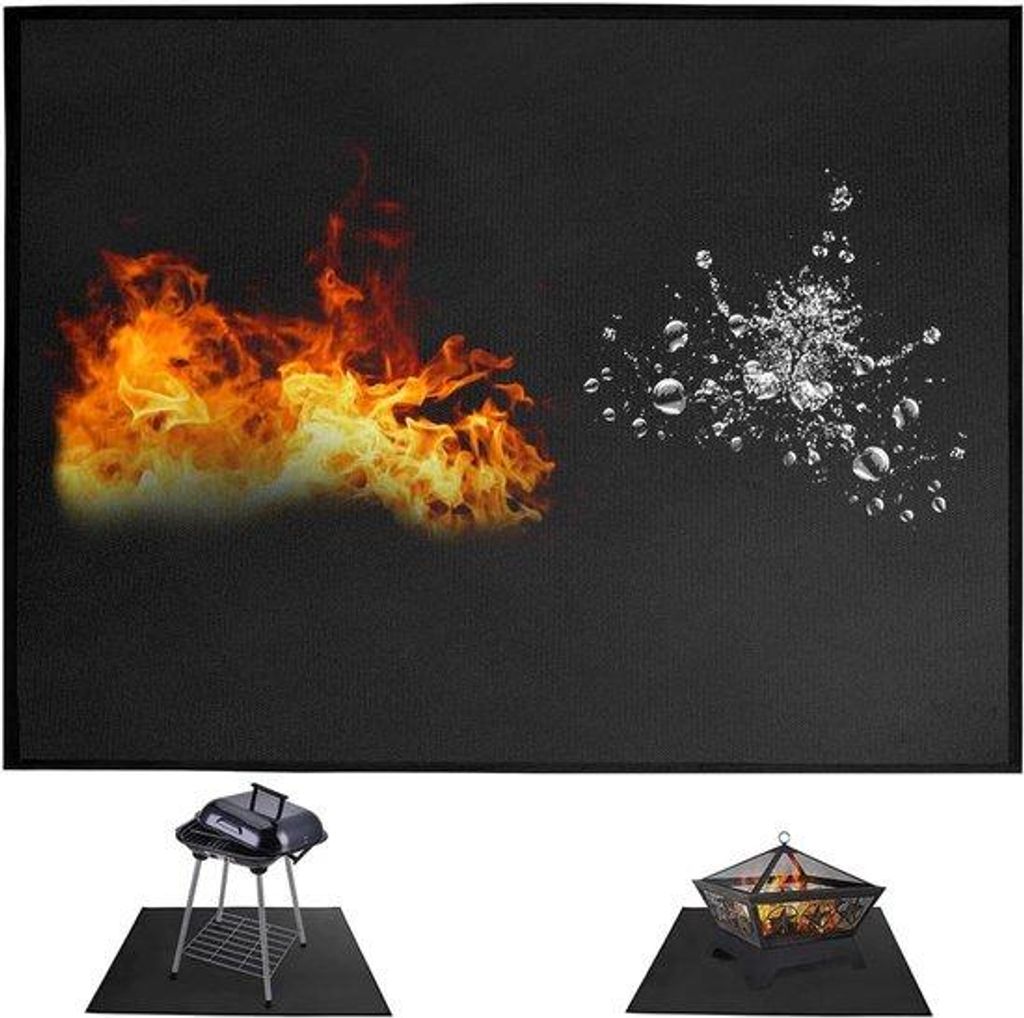 Grillmat Schutzmatte - 100 x 152 cm, feuerfest und faltbar Produktbild 