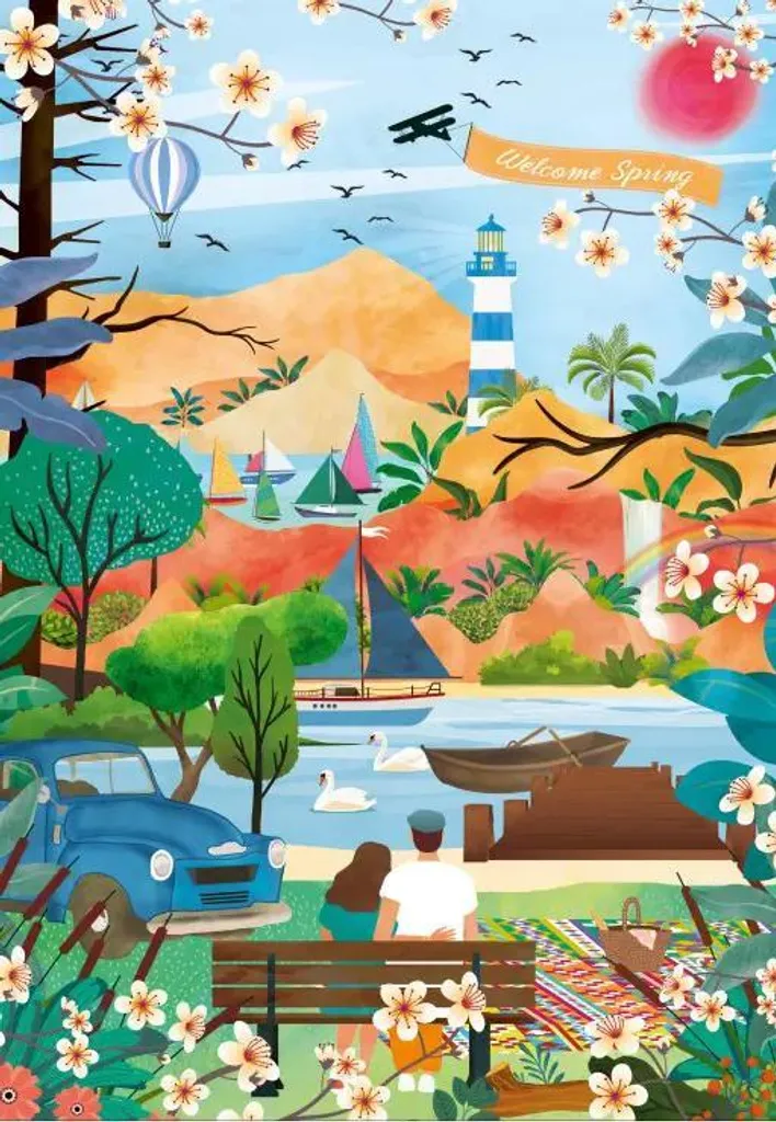 Puzzle 1000 pièces illustré et coloré - Qualité premium Pieces & Peace