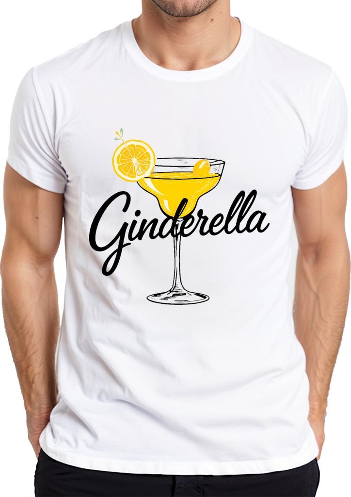 Ginderella Gin Cocktail Zitrone Olive Bar Karneval Fasching Party Herren T-Shirt, Weiß, 3XL