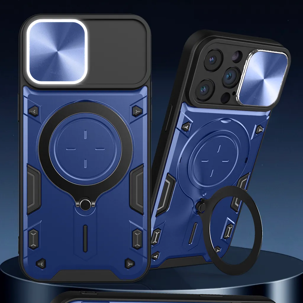 Offerta Custodia iPhone 13 Pro: Protezione Totale Blu con Anello - 5