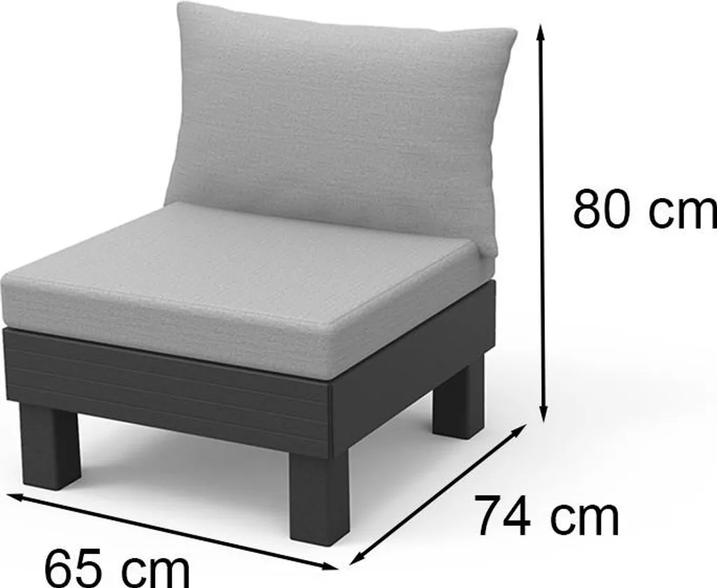Keter Elements Ensemble modulaire pour balcon graphite - Mobilier compact - 6