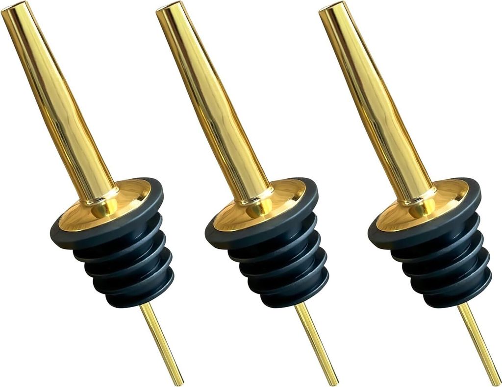 Ausgießer Spirituosen Edelstahl Gold, 3er Set