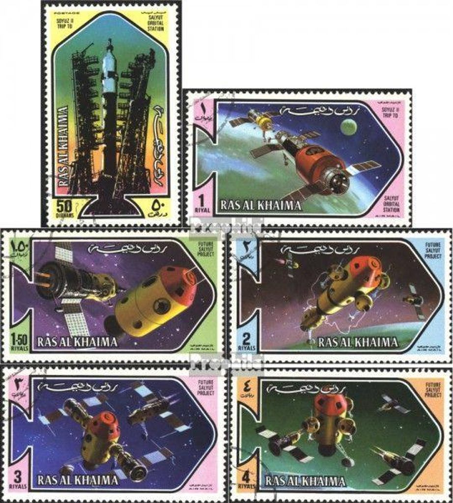Briefmarken Ras al Chaima 1971 Mi 547A-552 A Produktbild 