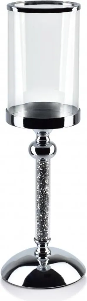 Grand bougeoir design argenté chandelier moderne en métal brillant