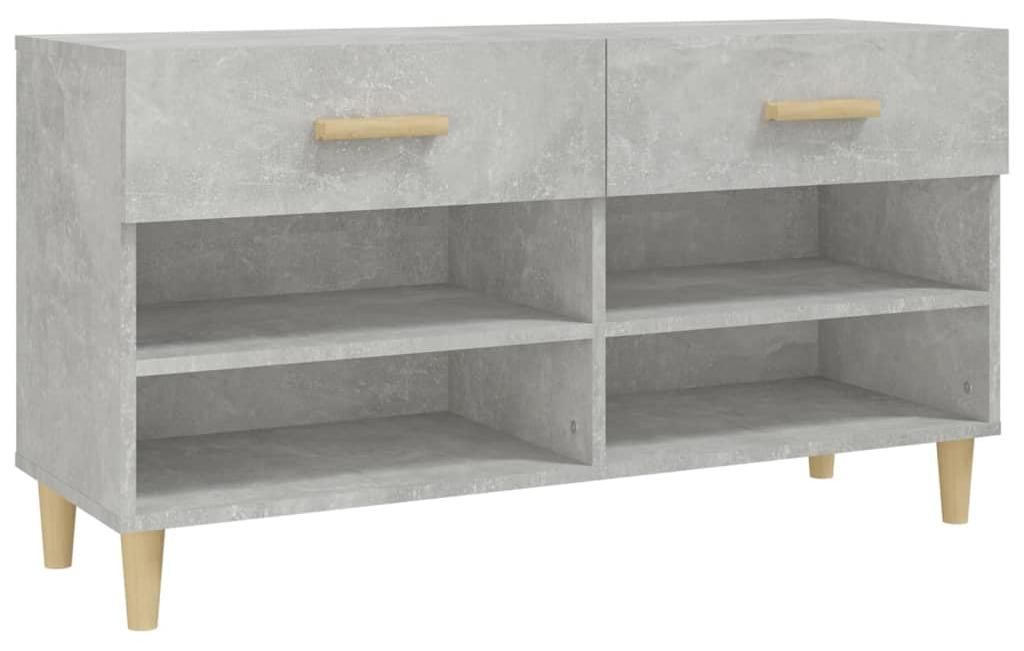 vidaXL Schuhschrank Betongrau 102x35x55 cm Holzwerkstoff