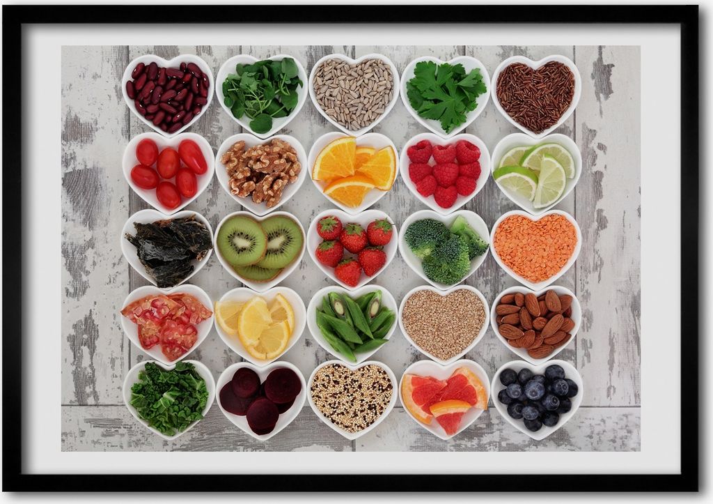 Bild - Bilderrahmen - 100 cm x 70 cm - MDF - Rahmen - Foto - Wandkunst Gesundes Essen