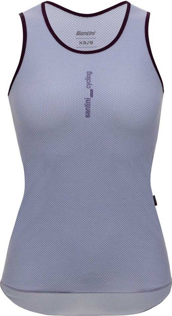 Santini Delta Ärmelloses Baselayer Grau,Lila XS Frau Grau,Lila XS