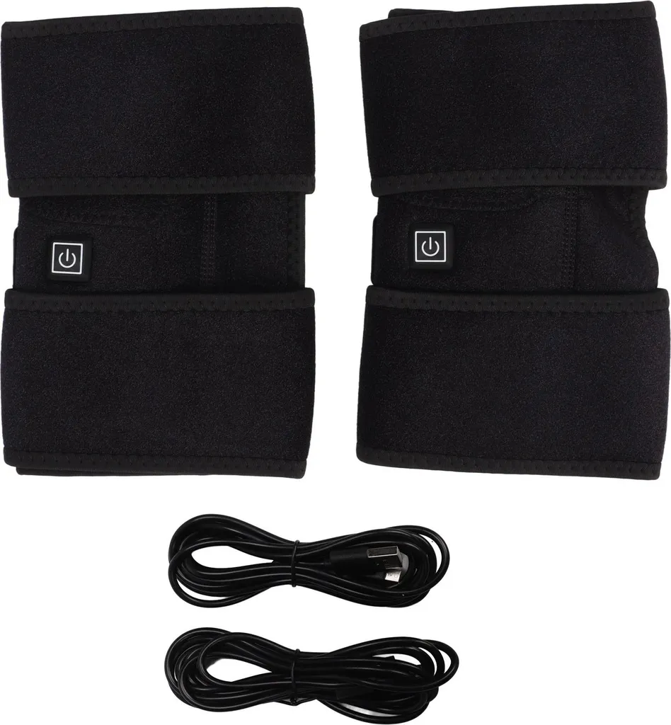 2 Pièces Genouillère Chauffante USB à 3 Vitesses pour Douleurs Articulaires
