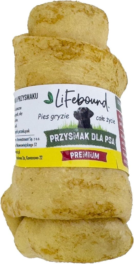 IMKERSHOP Kauartikel für Hunde – Hundesnack – In Form eines Knochens – Sicher – Kalbsleder, Geschmack Käse, Größe 7/10 cm