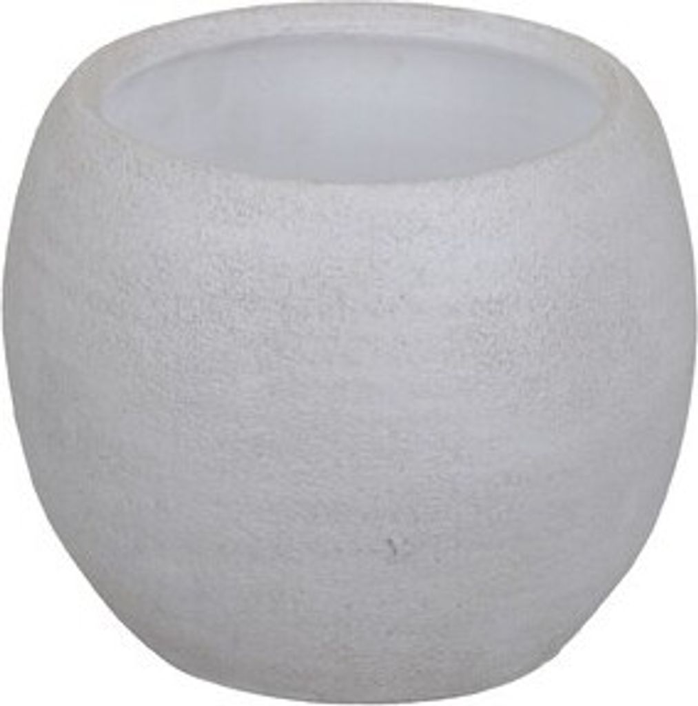 Übertopf Keramik bauchig Lava 16x16x15cm creme, handmade Produktbild 
