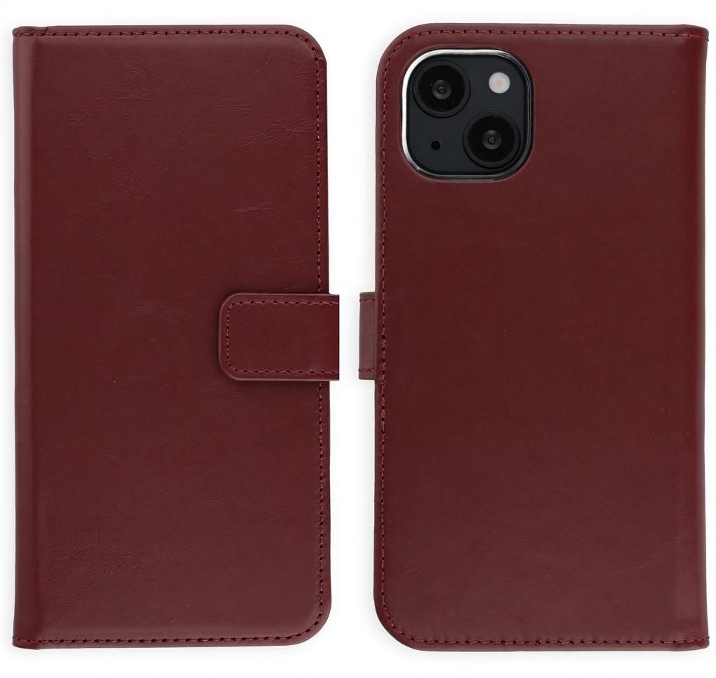 Selencia Echtledertasche für das Apple iPhone 13 – Burgunderrot