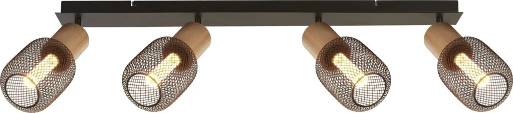 Éclairer une Pièce Sombre avec Style - Plafonnier 4 Spots Noir et Bois