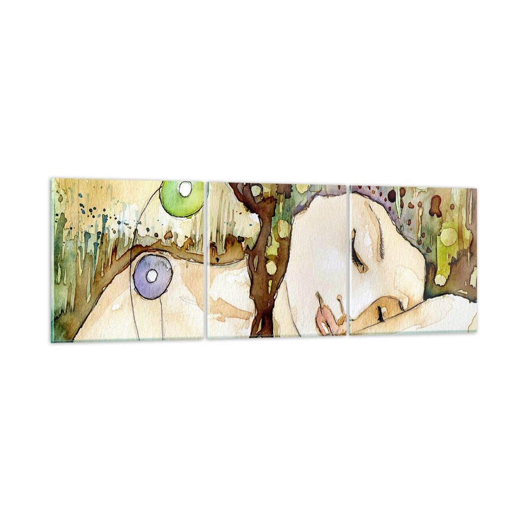 Bilder auf glas - Frau modern - 150x50cm - Glasbilder - Wandbilder - Bilder - Kunstdruck - zum Aufhängen bereit - Wanddekoration aus Glas - Glas B...