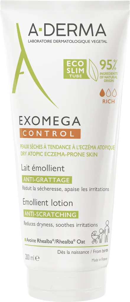 A-Derma Exomega Control Latte 200ml | Idratante Lenitivo Pelle Atopica