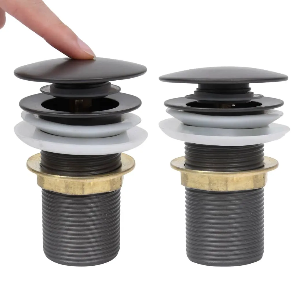 Piletta di Scarico a Pressione vidaXL Grigia - Ottone e Zinco 1¼"