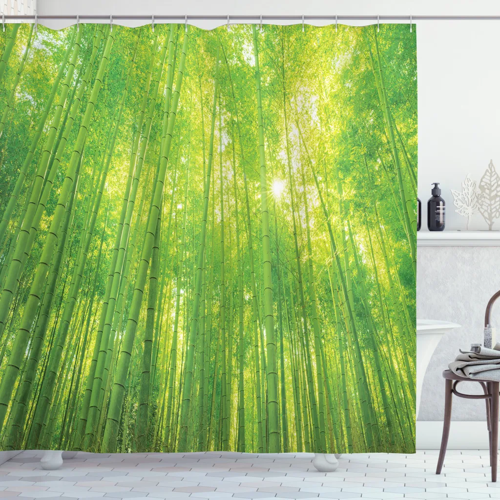 Tenda da Doccia Lavabile ABAKUHAUS 175x220cm Verde Antimuffa