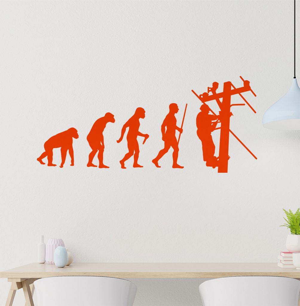 Kletterer Klettern Evolution Wandtattoo Wandaufkleber Wall Sticker - Dekoration, Küche, Wohnzimmer, Schlafzimmer, Badezimmer