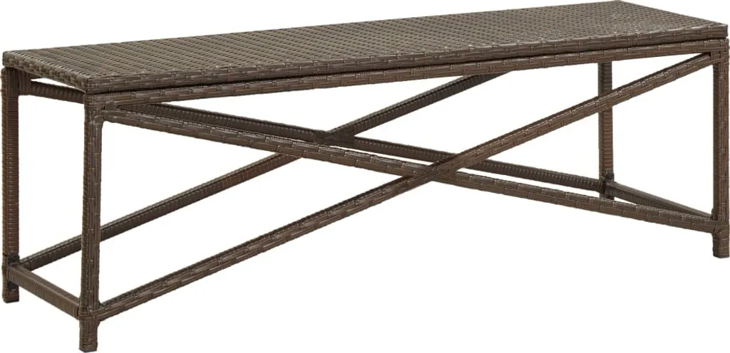 Banc de jardin 120cm en rotin PE marron résistant aux UV Hormersdorf