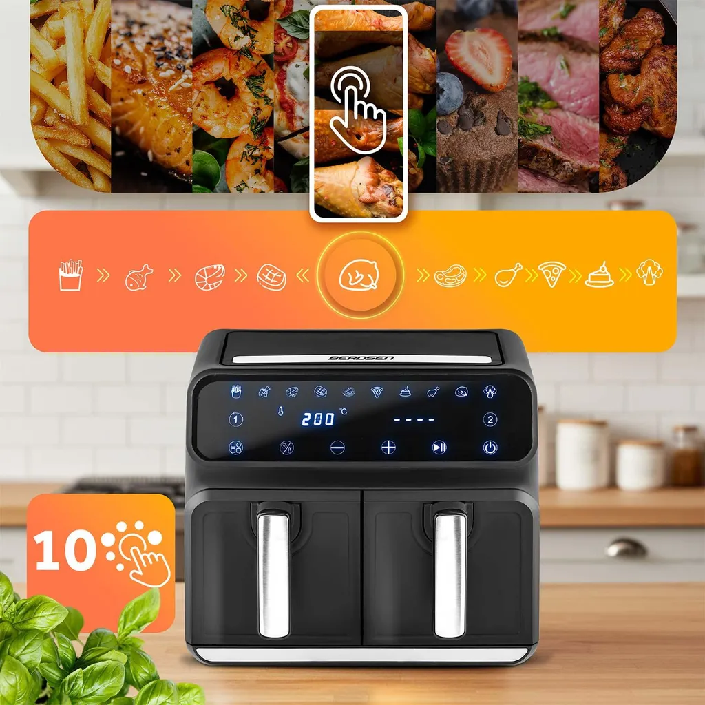 Recensione Berdsen BD-653: Friggitrice Aria Calda 1700W Doppia Area - 43