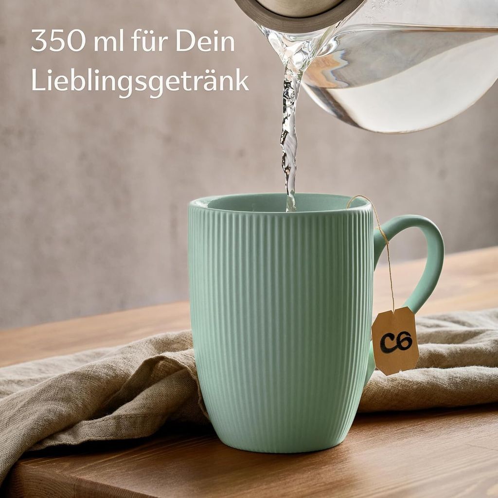 Cosumy Kaffeetassen 6er Set Modern Bunt Pastellfarben - Produktbild 6