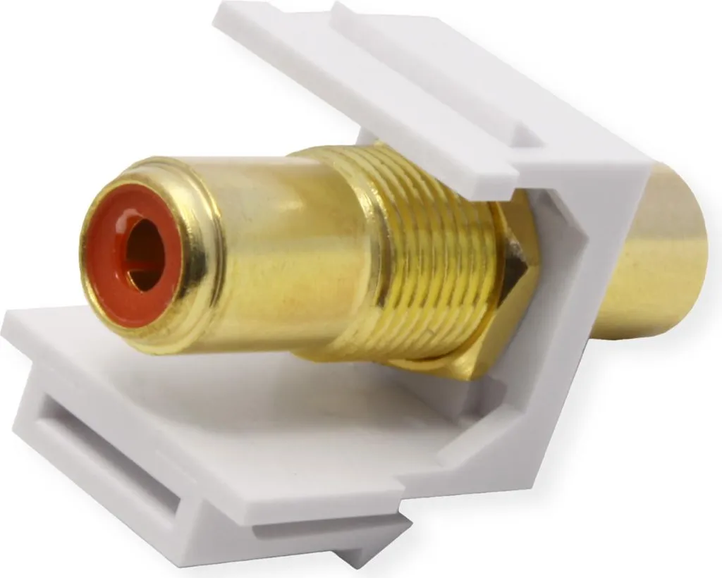 Modulo Keystone RCA Rosso VALUE - Giunto per Placche Parete AV - 3