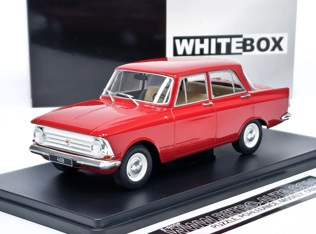 Moskvich 408 1966 Whitebox 1:24 rouge foncé : qualité et fidélité