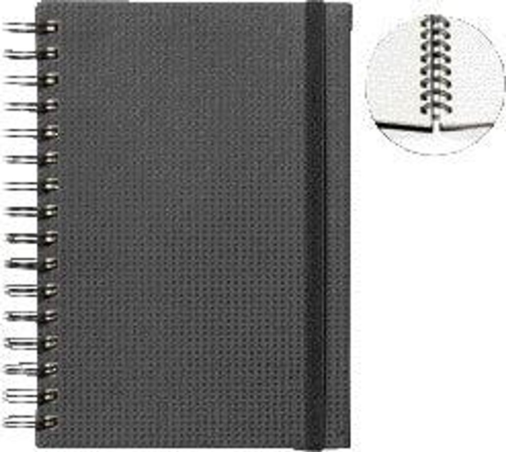 Quantore - Notizbuch A5 Spiral Tab Line 192 Seiten 80gr schwarz | 3 Stück