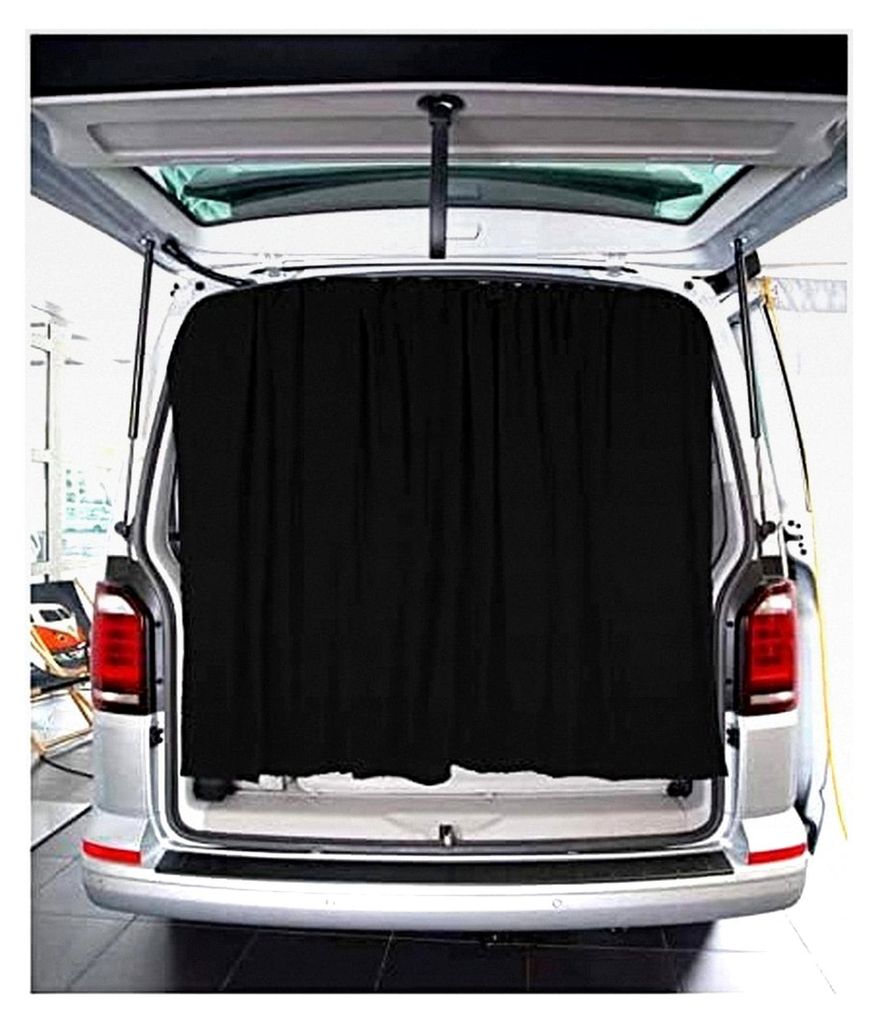 Heckklappe Flügeltür Kofferraumabdeckung Sonnenschutz Gardinen Vorhang für Citroen Jumpy 2 von 2007 bis 2016 in Schwarz