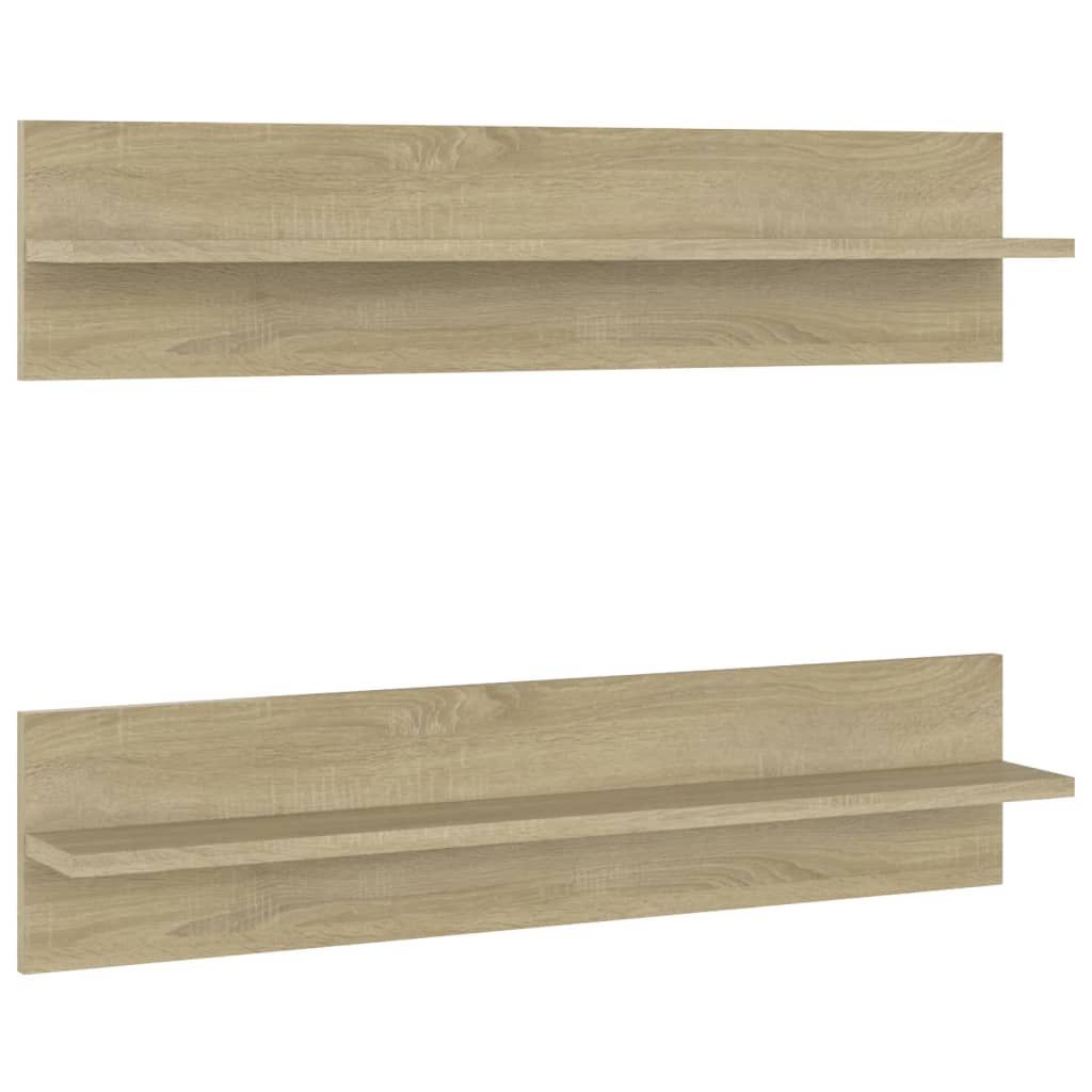 vidaXL Mensole da parete 2 pezzi rovere Sonoma 80x11,5x18 Immagine del prodotto 