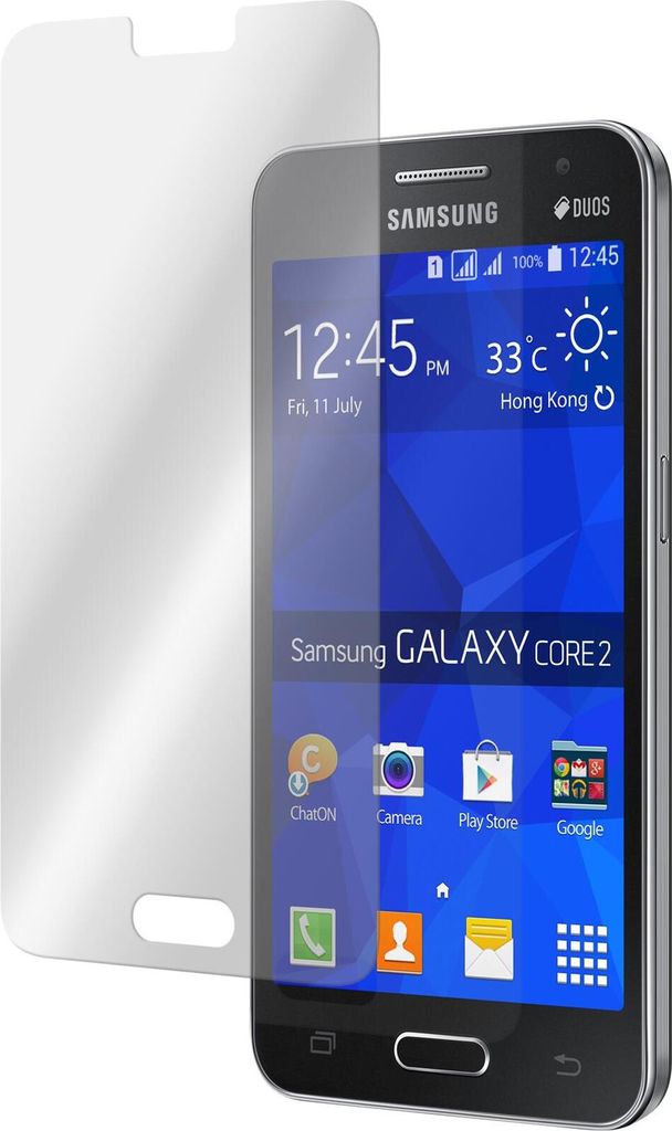 2er-Pack PhoneNatic Glas-Folie klar kompatibel mit Samsung Galaxy Core 2 - Panzerglas für Galaxy Core 2