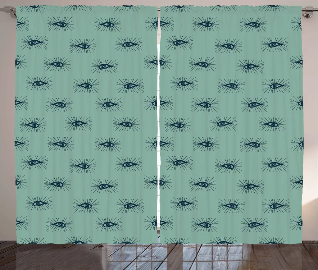Tenda ABAKUHAUS Rustica Augapfel: Design Occhio Verde e Blu 280x175