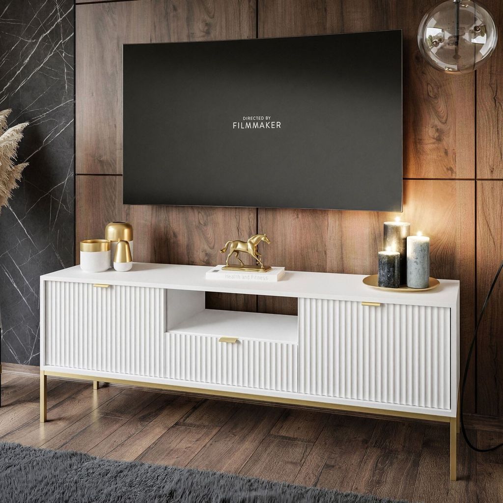 RTV-Schrank CORTADO GOLD RTV154 weiß