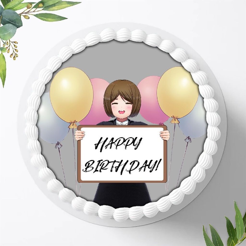 Für die Geburtstags Torte ein Tortenaufleger, Zuckerbild mit dem Motiv: Anime Manga, Essbares Foto für Torten, Fondant, Ø 20cm, 0304c