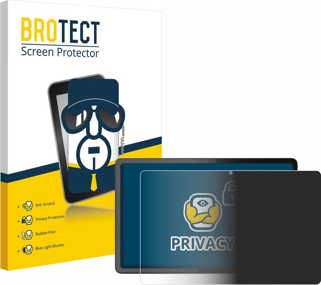 BROTECT Sichtschutzfolie für Lenovo Tab P11 Pro Gen 2 Anti-Spy Privacy Sichtschutz Blickschutz Folie Blaulicht-Schutz