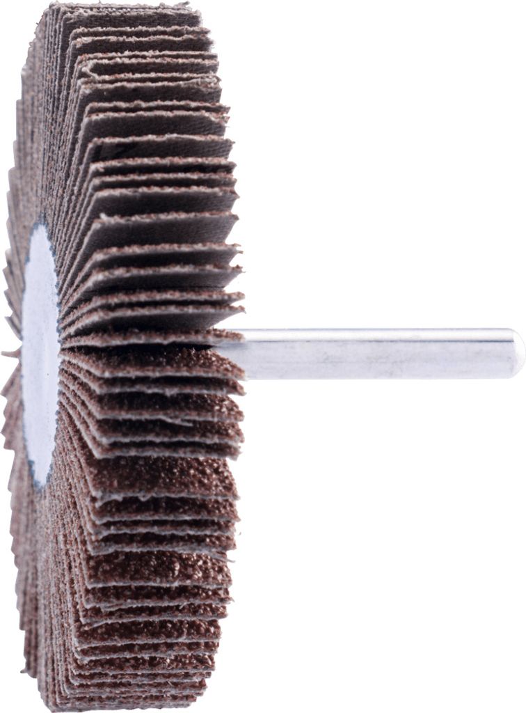 PFERD TOOLS Korund Fächerschleifer F Ø 80x15mm Schaft-Ø 6 mm A40 für Feinschliff und Finish