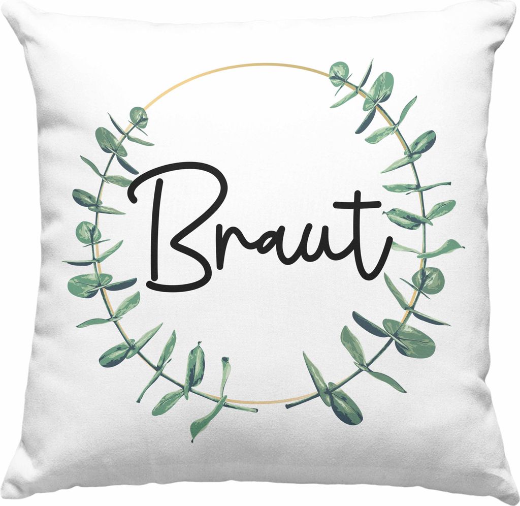 Trendation - Braut Deko-Kissen mit Füllung 40x40 Geschenk Hochzeit Heiratsantrag Geschenkidee zur Hochzeit (Rosa)