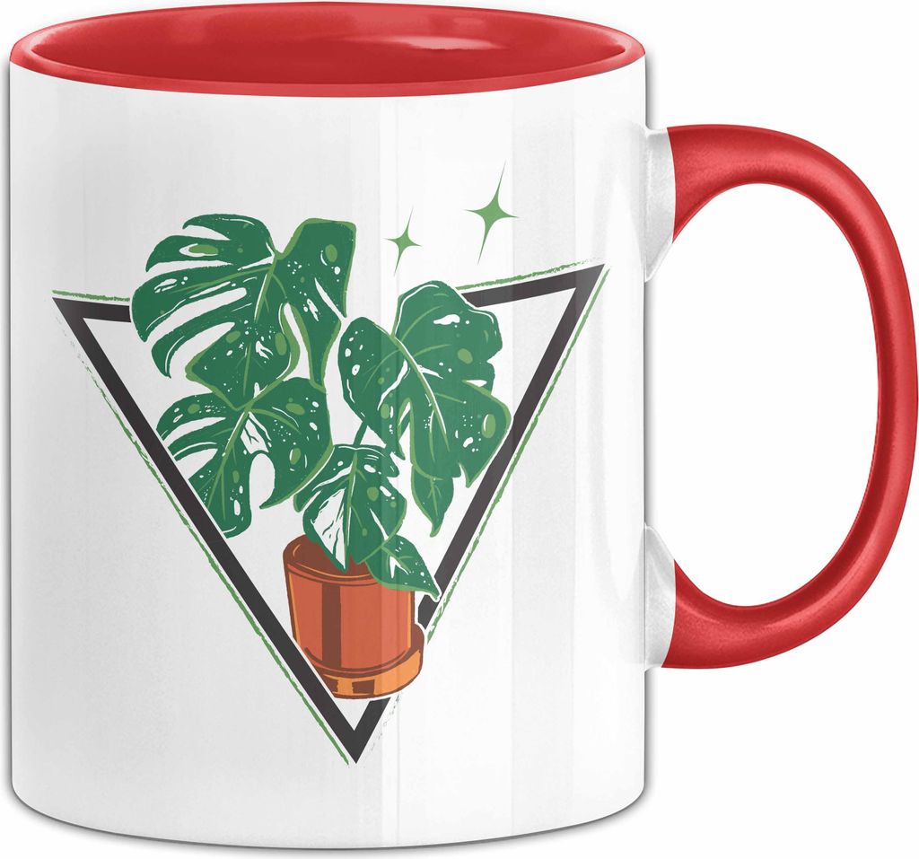 Gärtner Geschenk Tasse Pflanzen Motiv Design Geschenkidee Garten-Pflege (Rot)