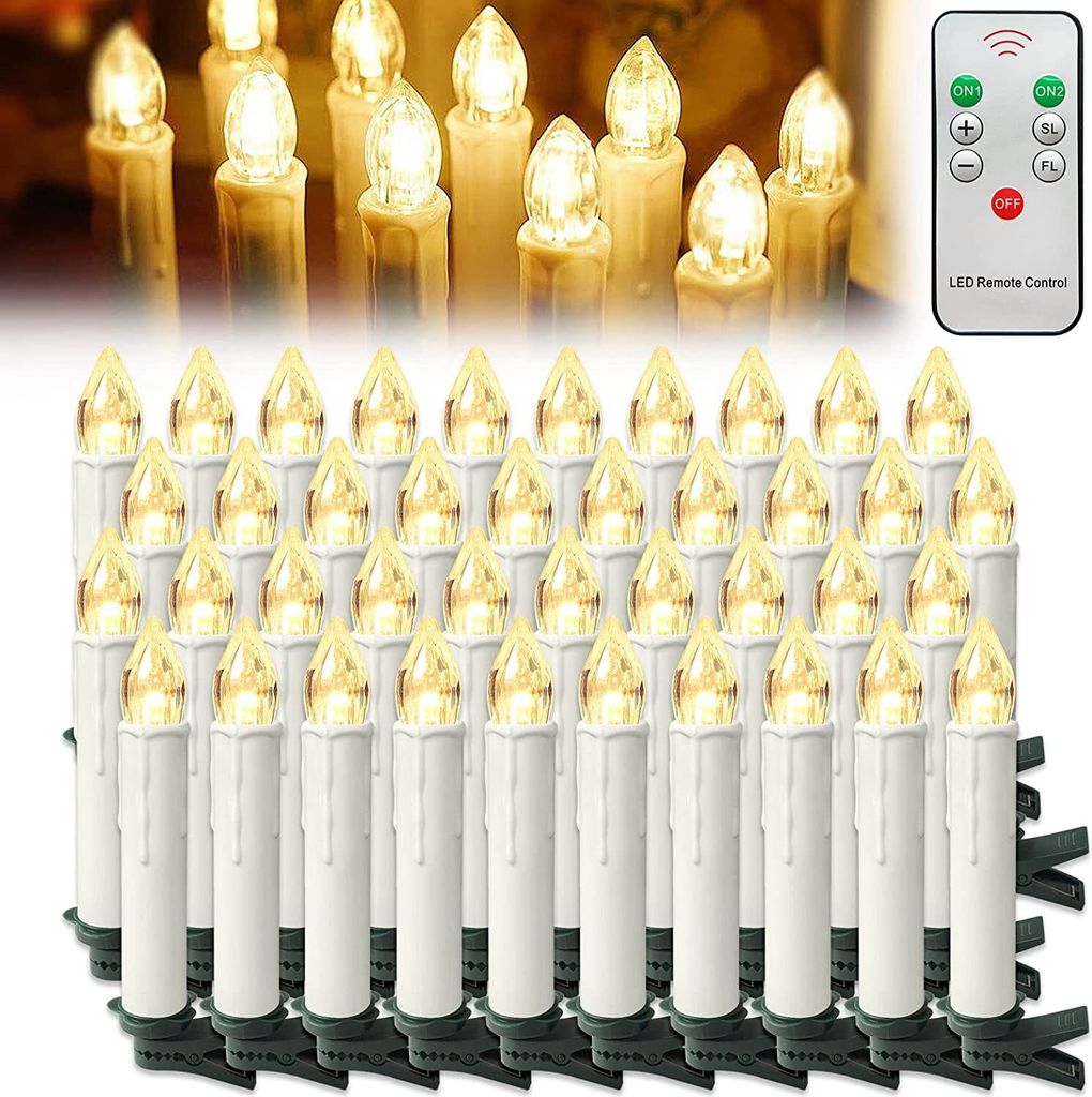 ACXIN, 40 LED-kaarsen, warmwit, kerstkaarsen, draadloos met Productafbeelding 