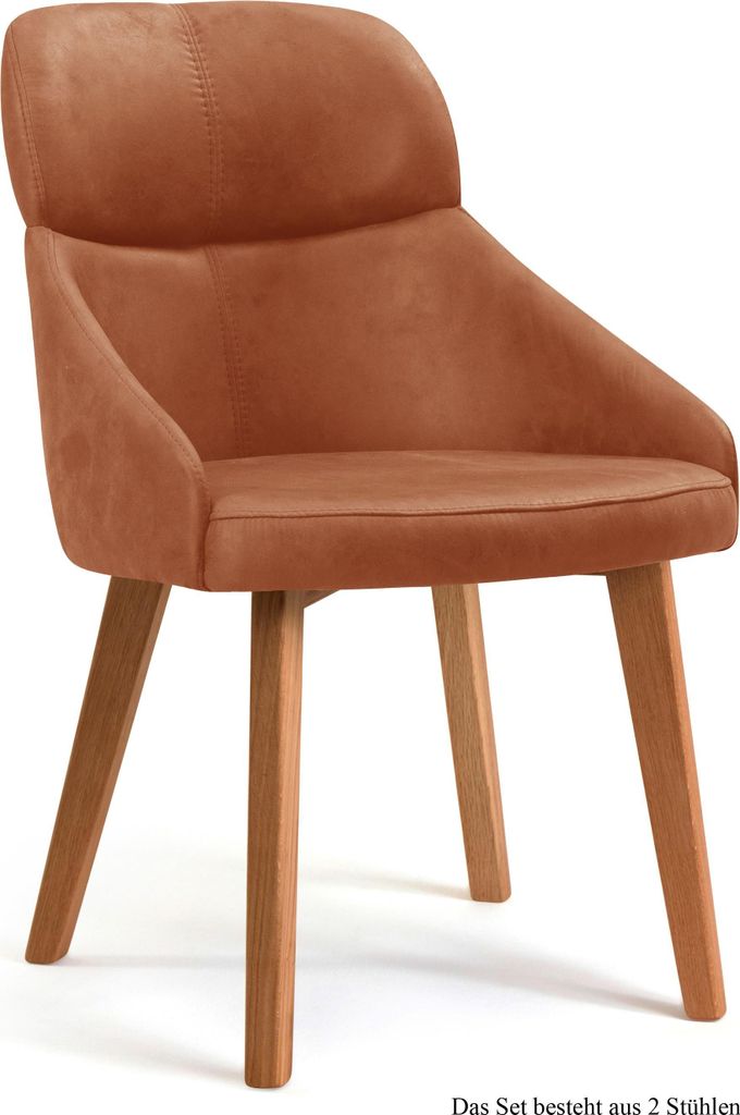 Esszimmerstuhl (2er-Set) Dasya 52x82x63 Eiche geölt/Cognac