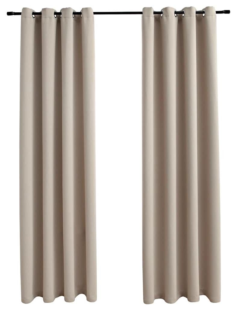 vidaXL Verdunkelungsvorhänge mit Metallösen 2 Stk. Beige Produktbild 