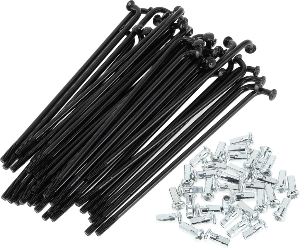 1 Satz Universal-Fahrradspeichen 12G 94mm Länge Fahrradrad Speichen Nippel Schwarz Kohlenstoffstahl